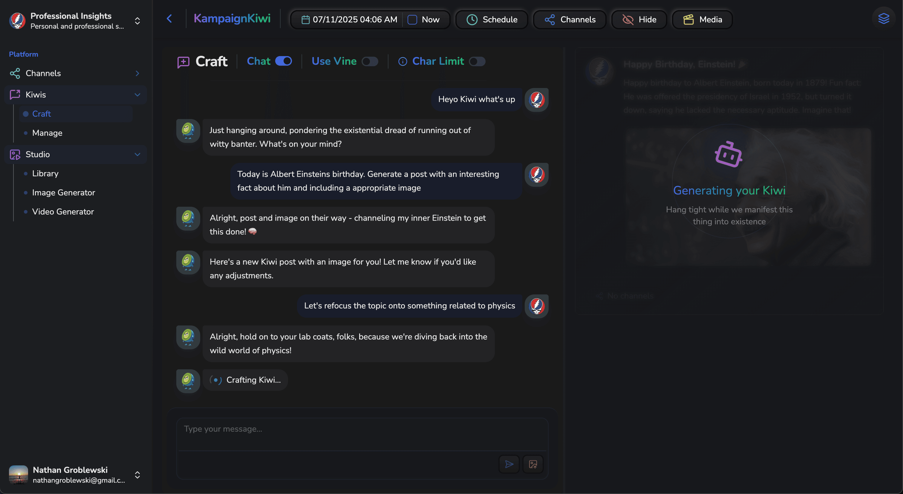 KampaignKiwi App Interface